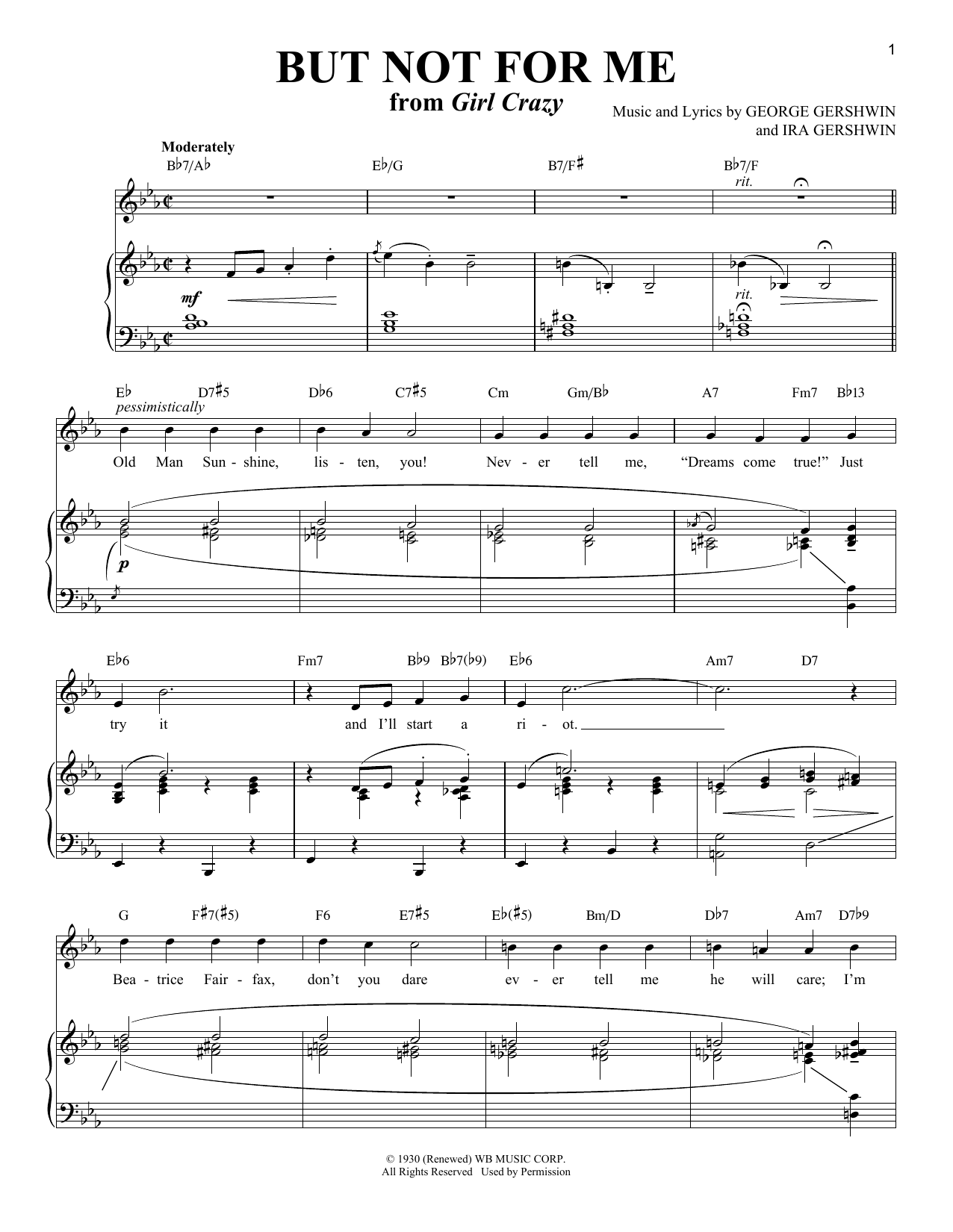Download Richard Walters But Not For Me Sheet Music