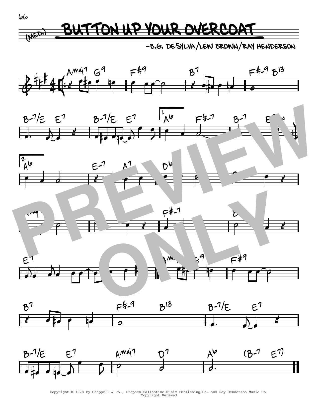 Download Ray Henderson Button Up Your Overcoat Sheet Music