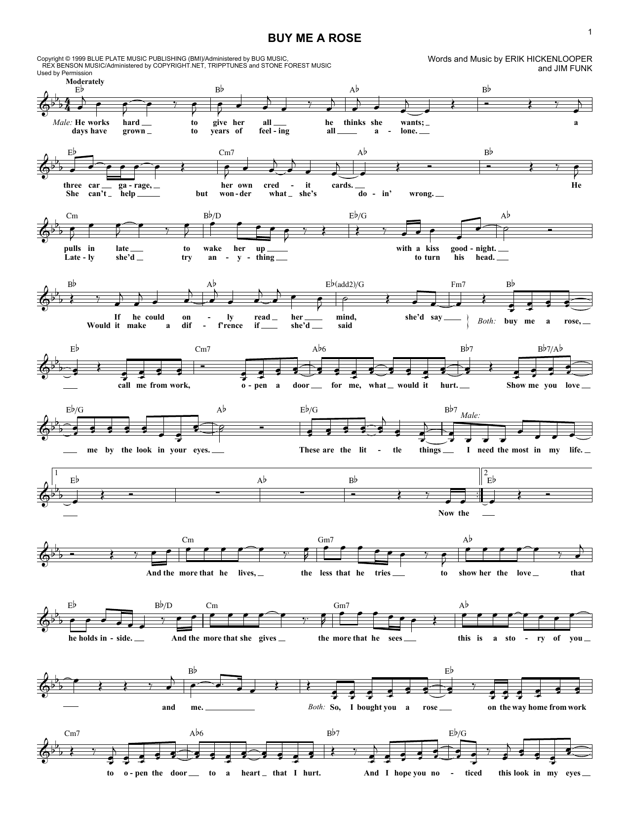 Download Kenny Rogers Buy Me A Rose Sheet Music