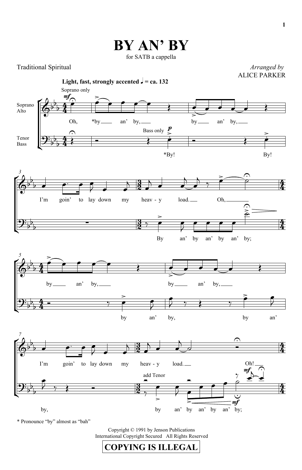 Download Alice Parker By An' By Sheet Music