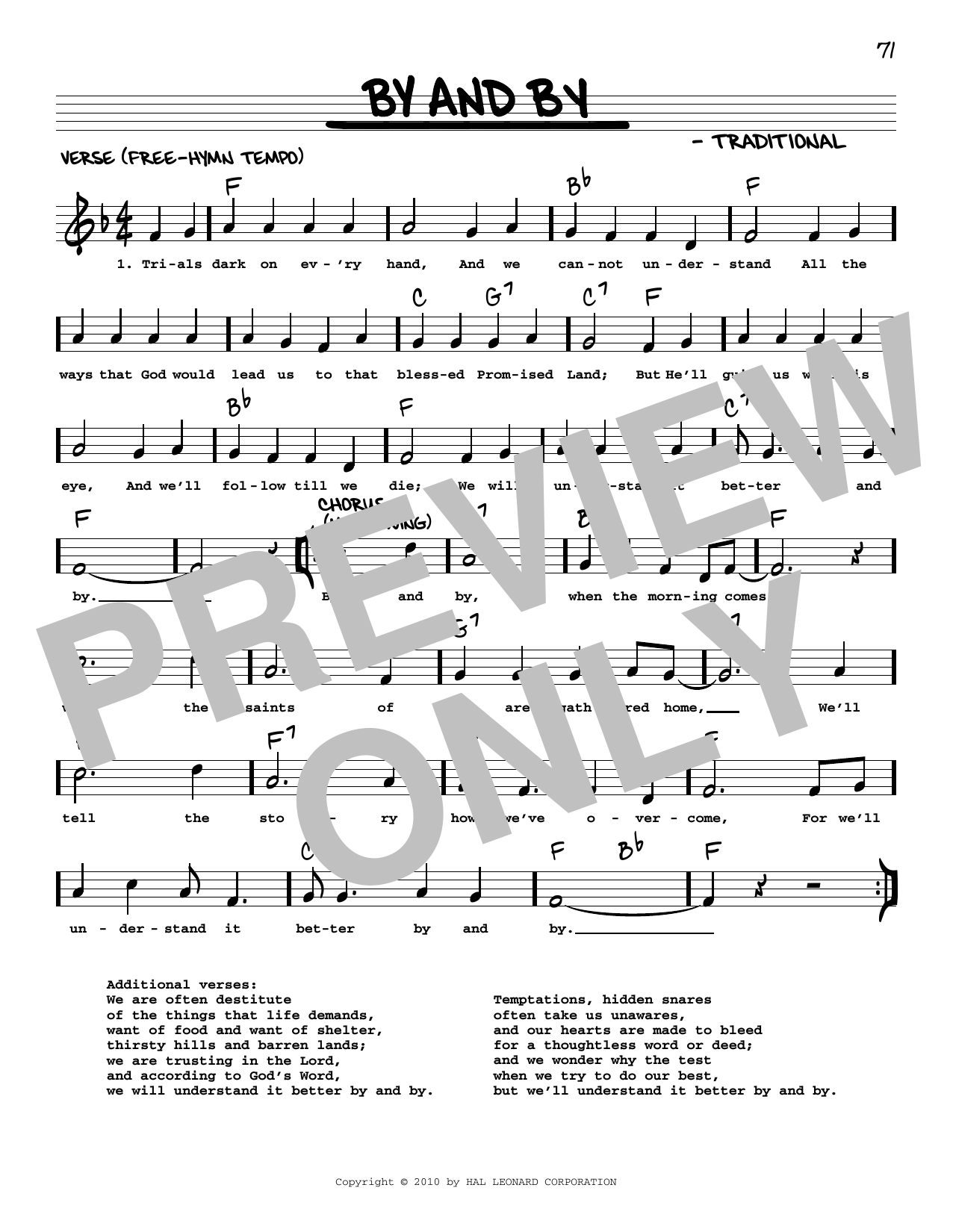Download Traditional By And By (arr. Robert Rawlins) Sheet Music