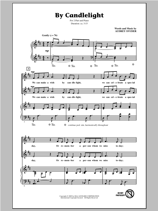 Download Audrey Snyder By Candlelight Sheet Music