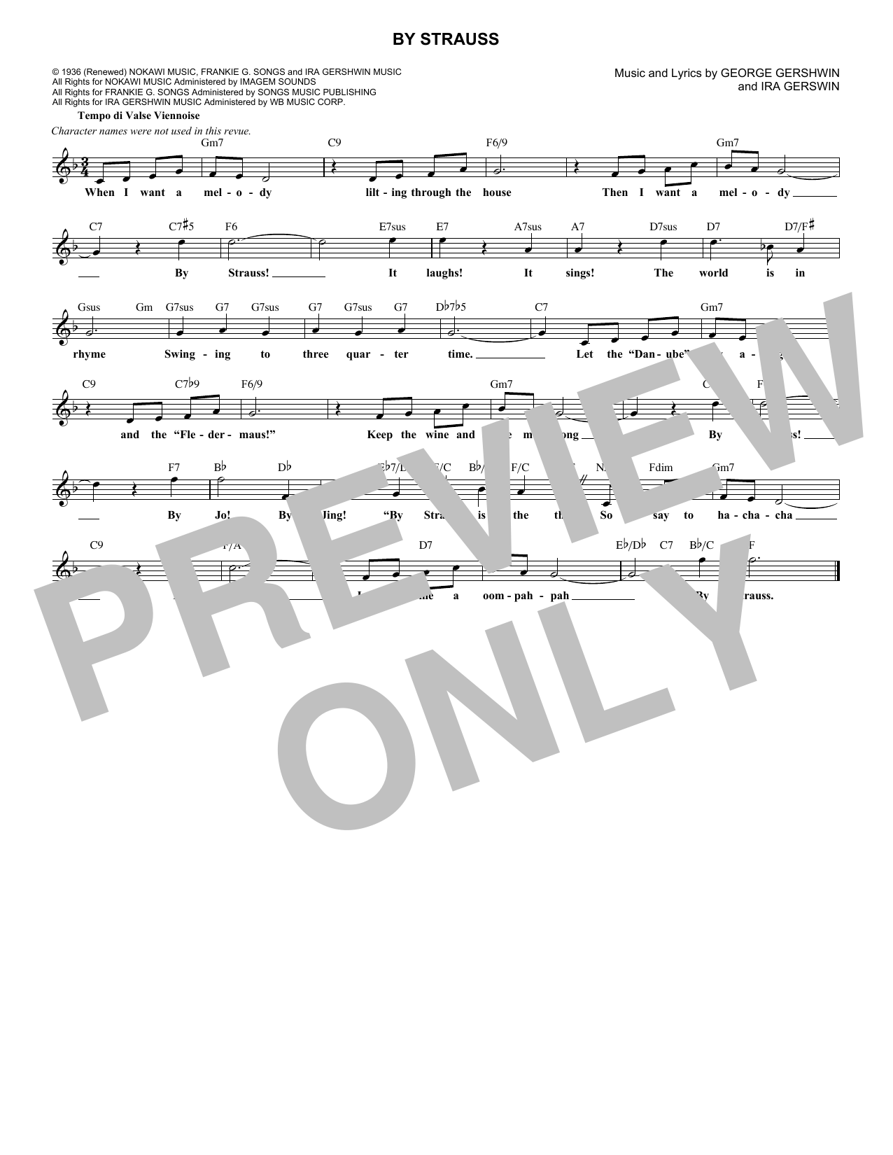 Download George Gershwin By Strauss Sheet Music
