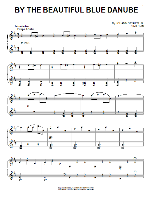Download Johann Strauss II By The Beautiful Blue Danube Sheet Music