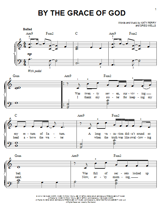 Download Katy Perry By The Grace Of God Sheet Music