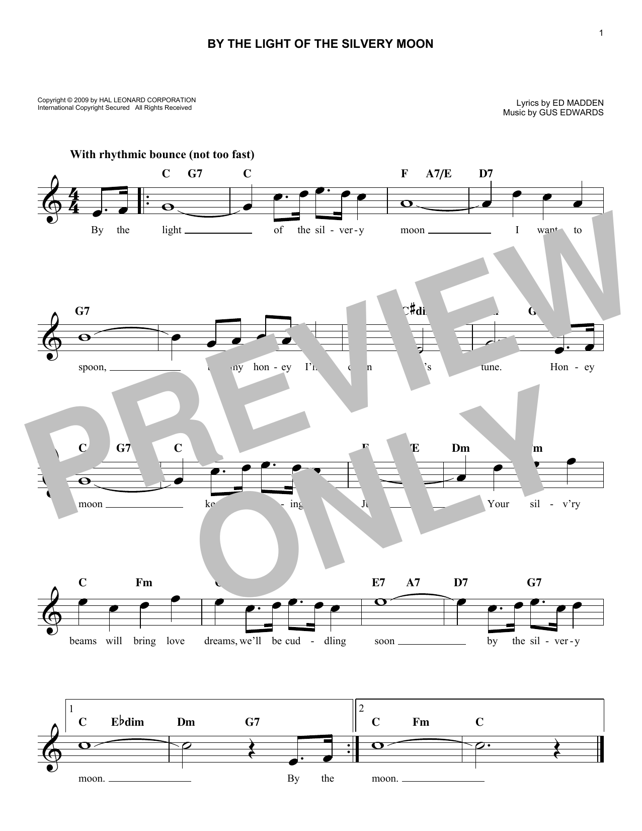 Download Ed Madden By The Light Of The Silvery Moon Sheet Music