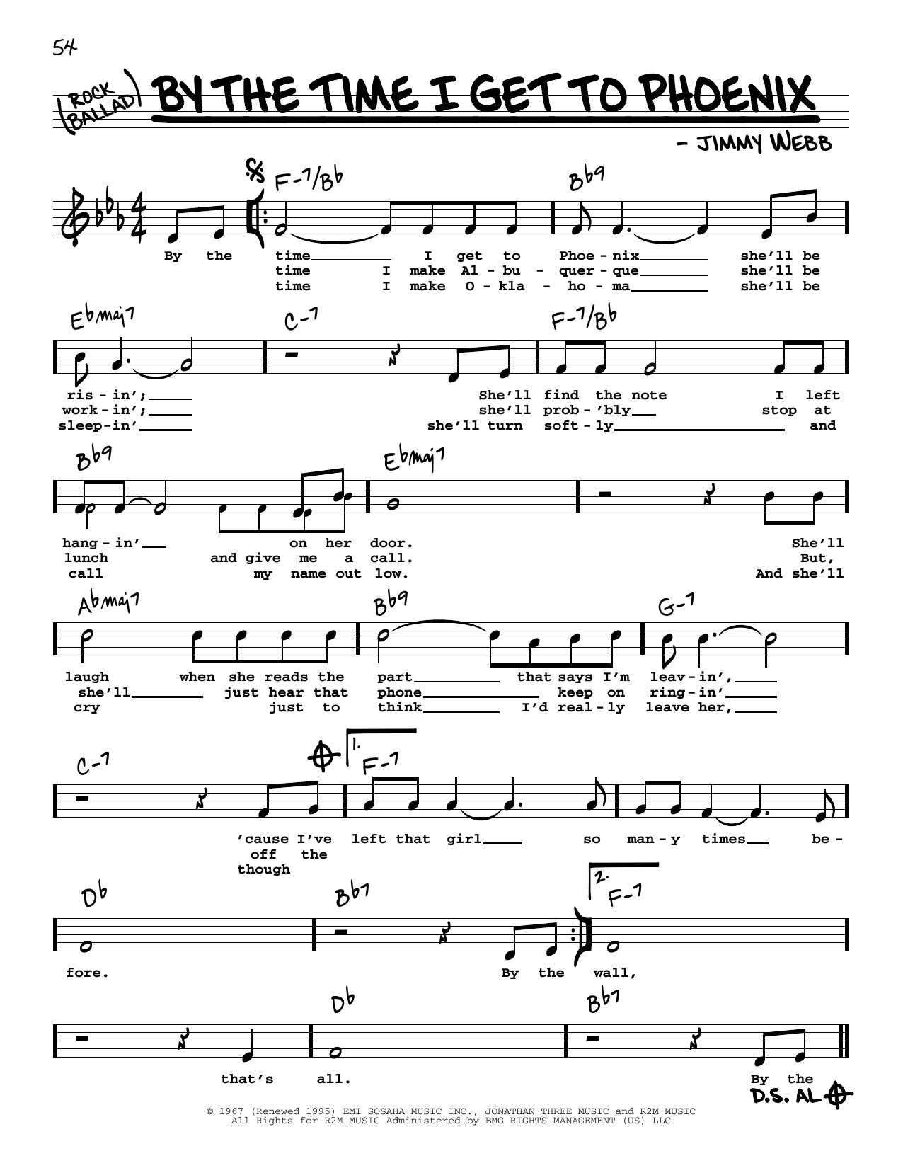 Download Glen Campbell By The Time I Get To Phoenix (High Voic Sheet Music