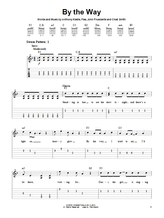 Download Red Hot Chili Peppers By The Way Sheet Music