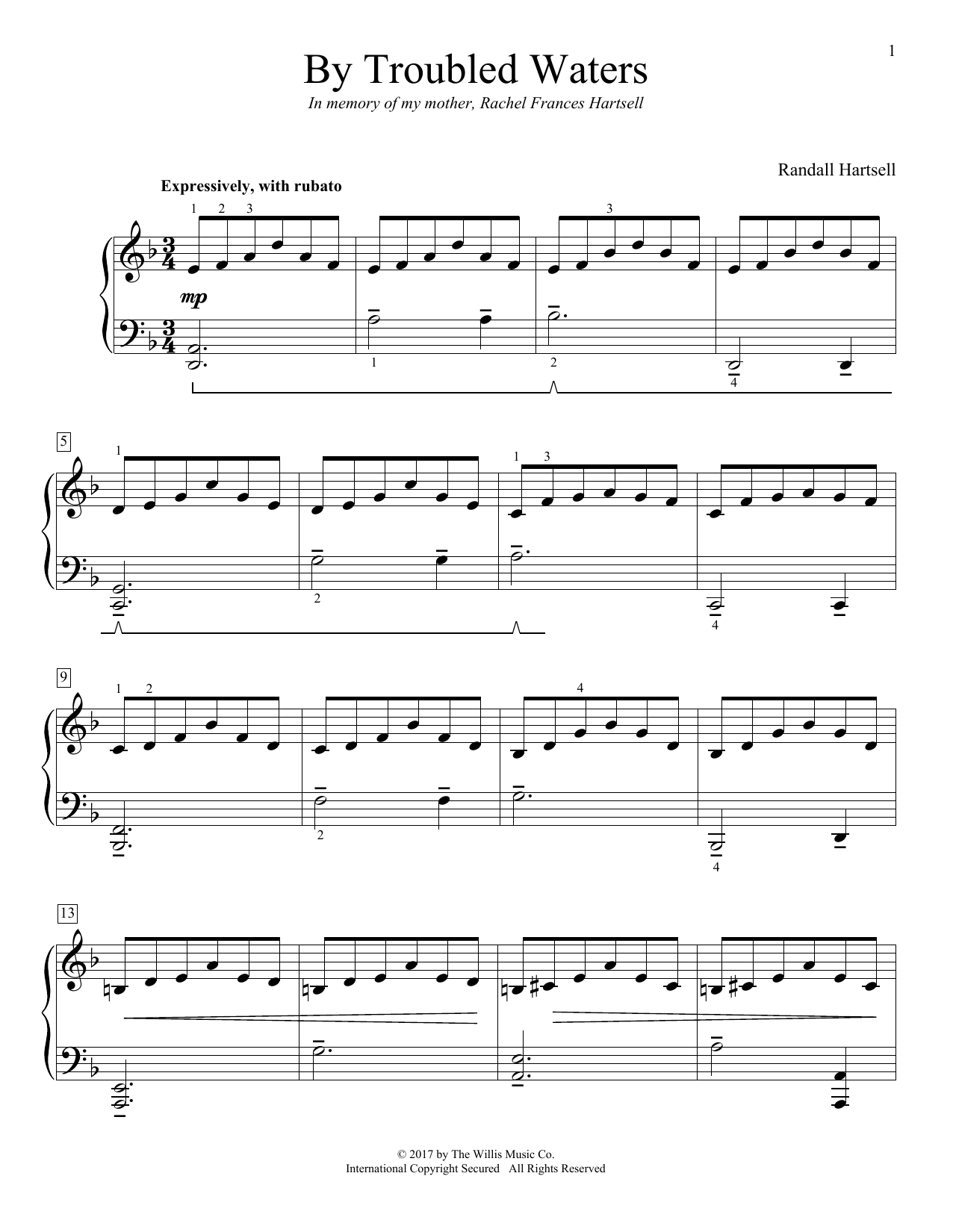 Download Randall Hartsell By Troubled Waters Sheet Music