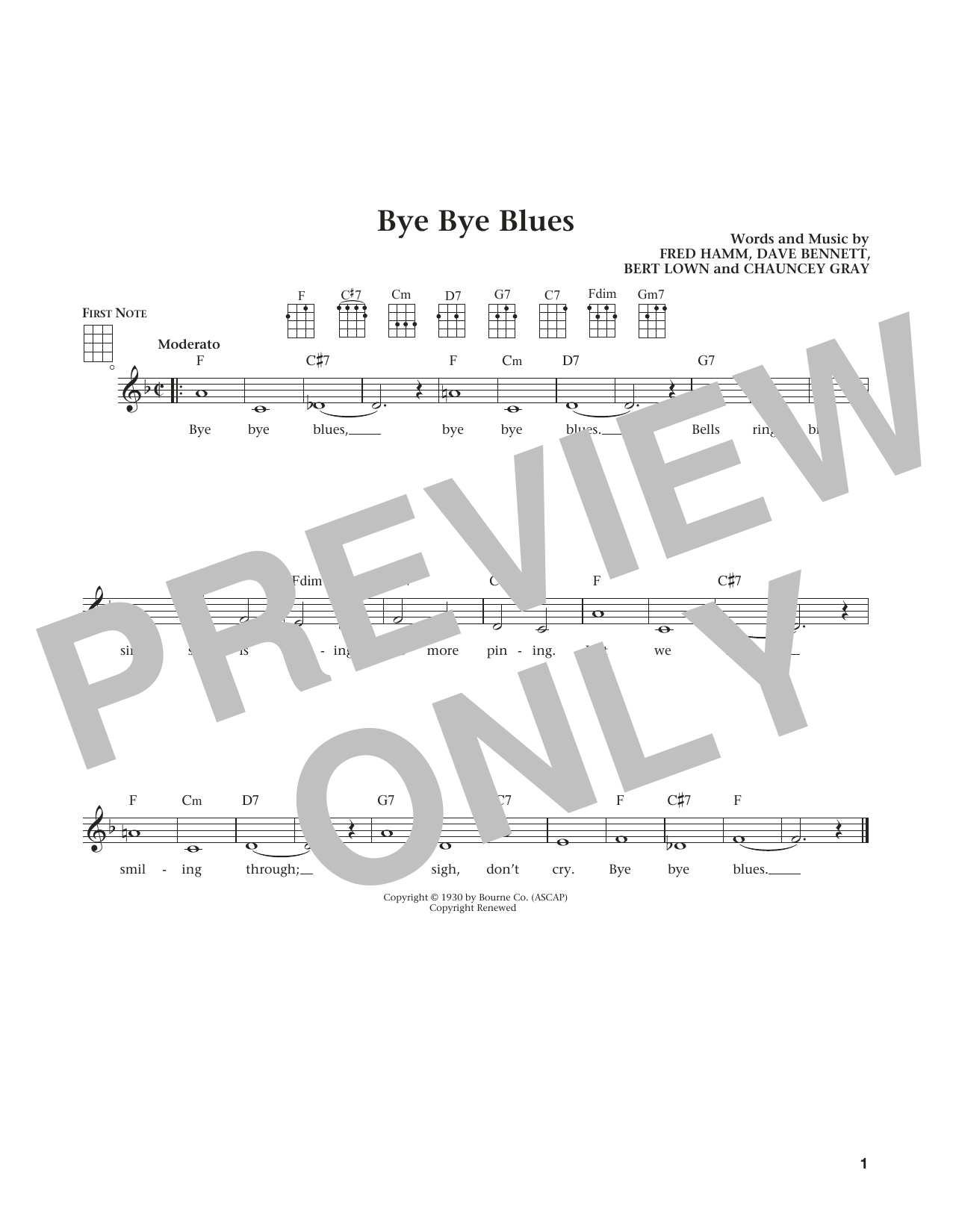 Download Bert Kaempfert Bye Bye Blues (from The Daily Ukulele) Sheet Music