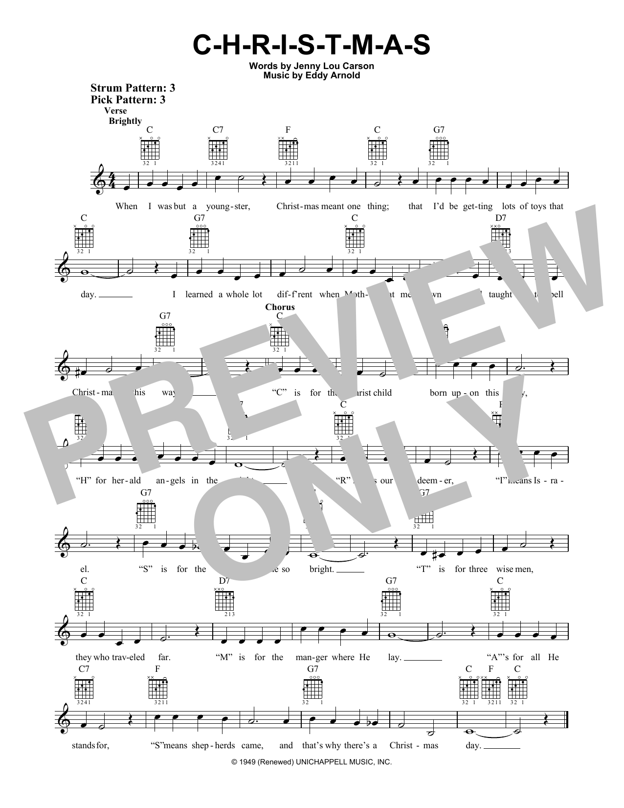 Download Eddy Arnold C-H-R-I-S-T-M-A-S Sheet Music