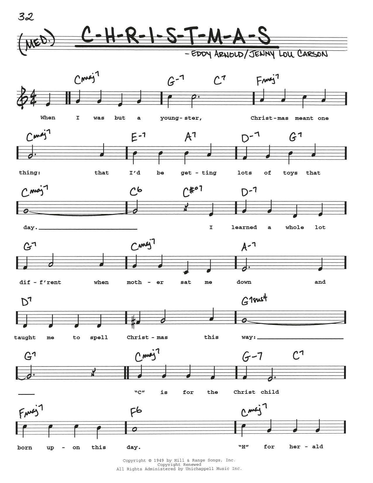 Download Eddy Arnold C-H-R-I-S-T-M-A-S Sheet Music