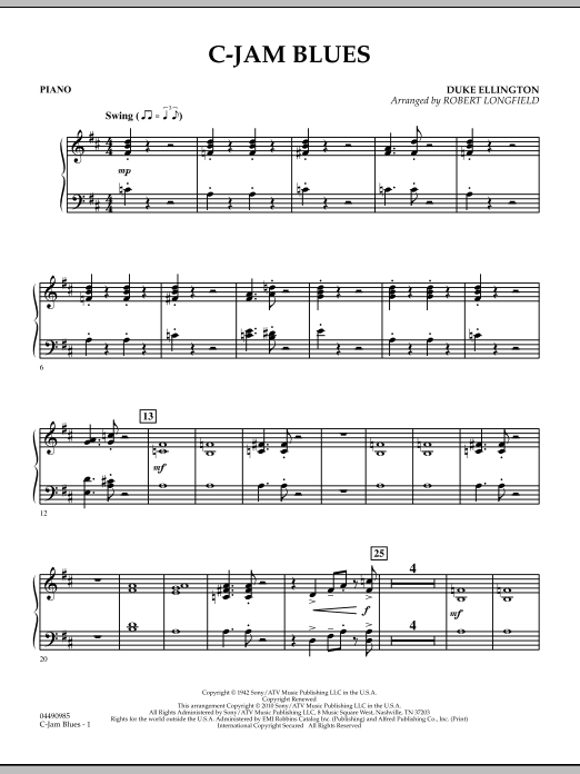 Download Robert Longfield C-Jam Blues - Piano Sheet Music