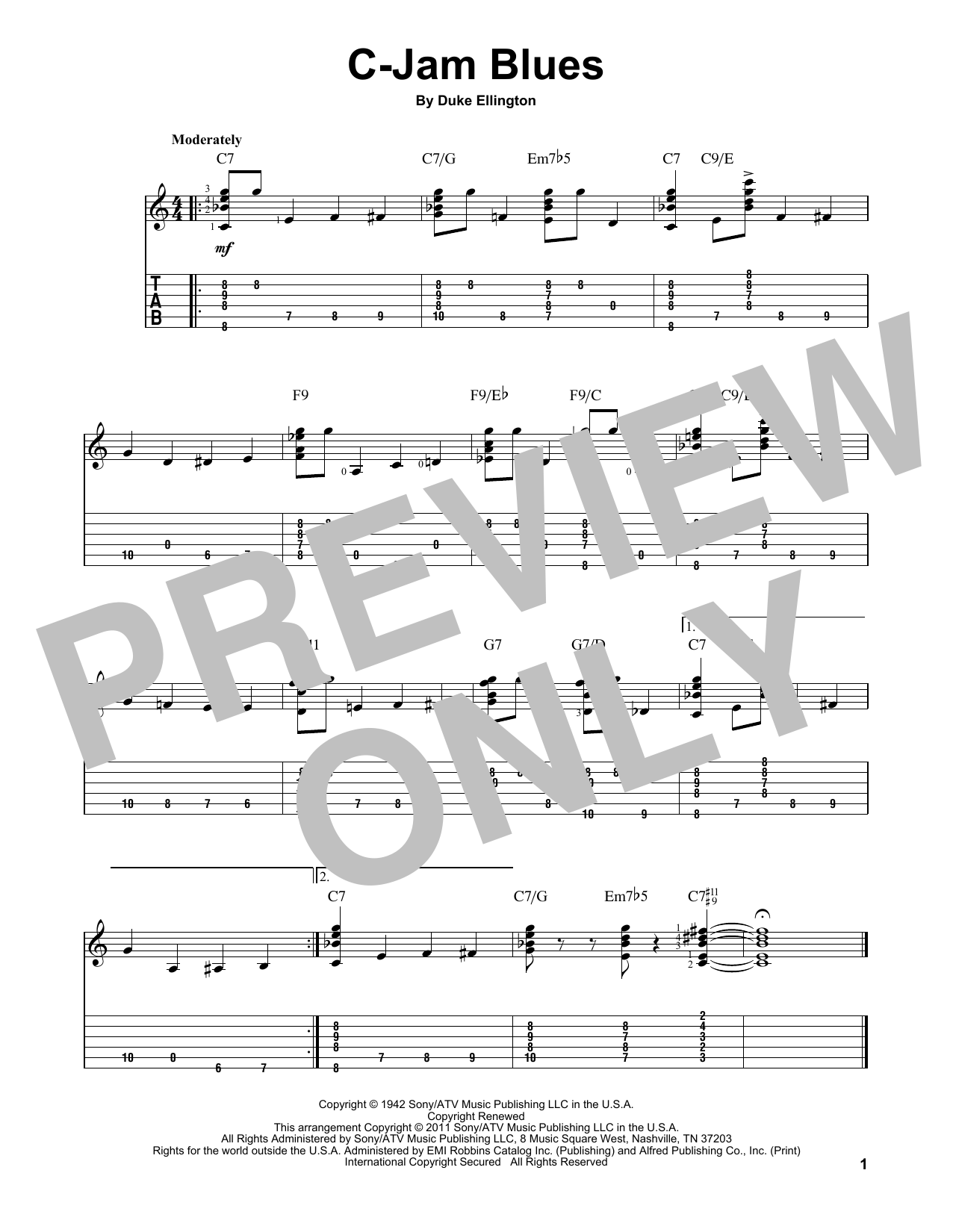 Download Duke Ellington C-Jam Blues Sheet Music