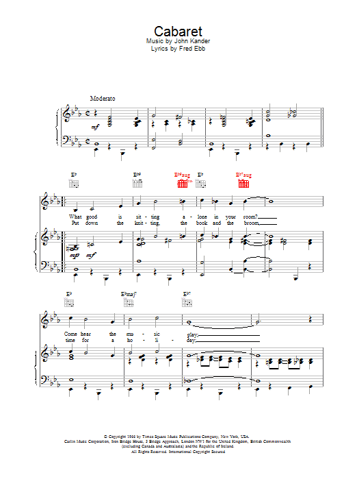 Louis Armstrong Cabaret sheet music notes printable PDF score