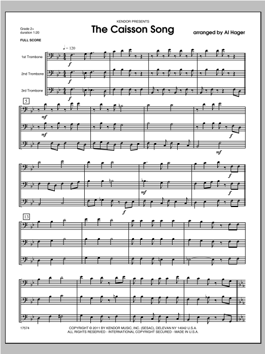 Download Hager Caisson Song, The - Full Score Sheet Music