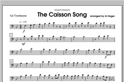 Download Hager Caisson Song, The - Trombone 1 Sheet Music