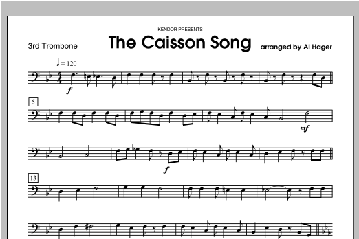 Download Hager Caisson Song, The - Trombone 3 Sheet Music