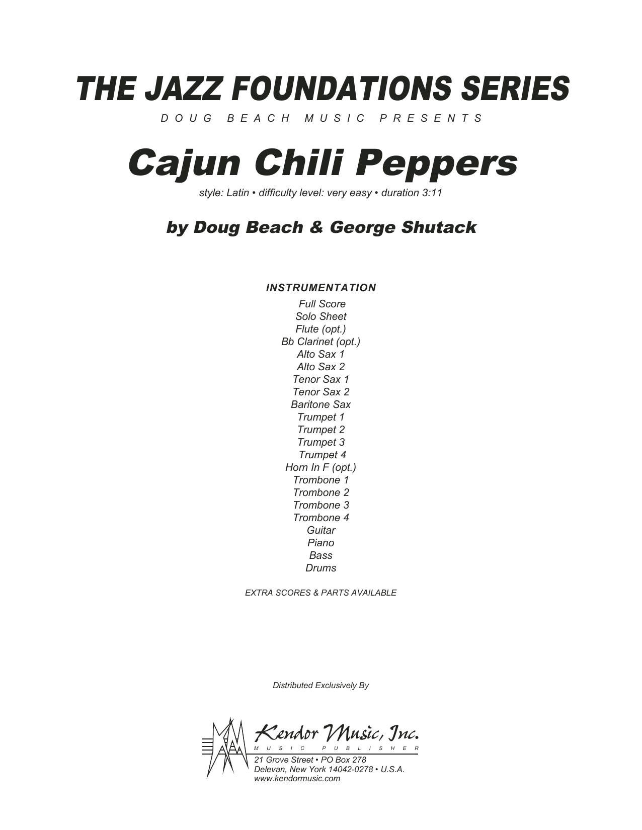 Download Shutack Cajun Chili Peppers - Full Score Sheet Music