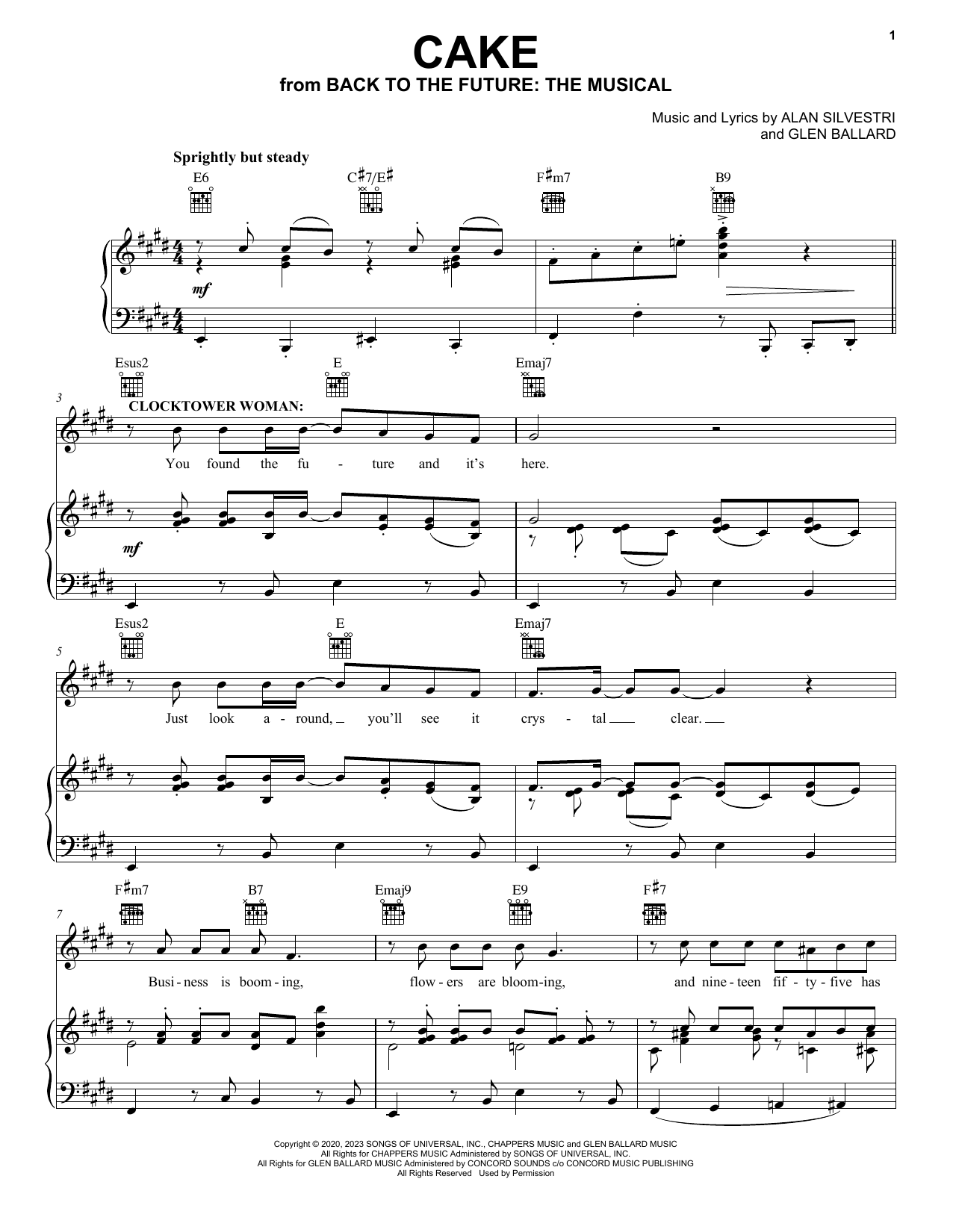 Download Glen Ballard and Alan Silvestri Cake (from Back To The Future: The Musi Sheet Music