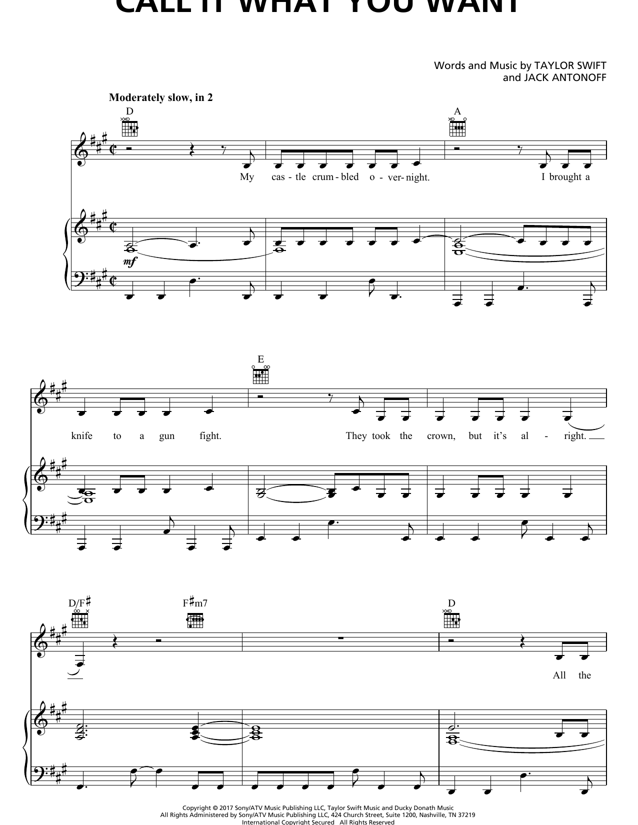 Download Taylor Swift Call It What You Want Sheet Music