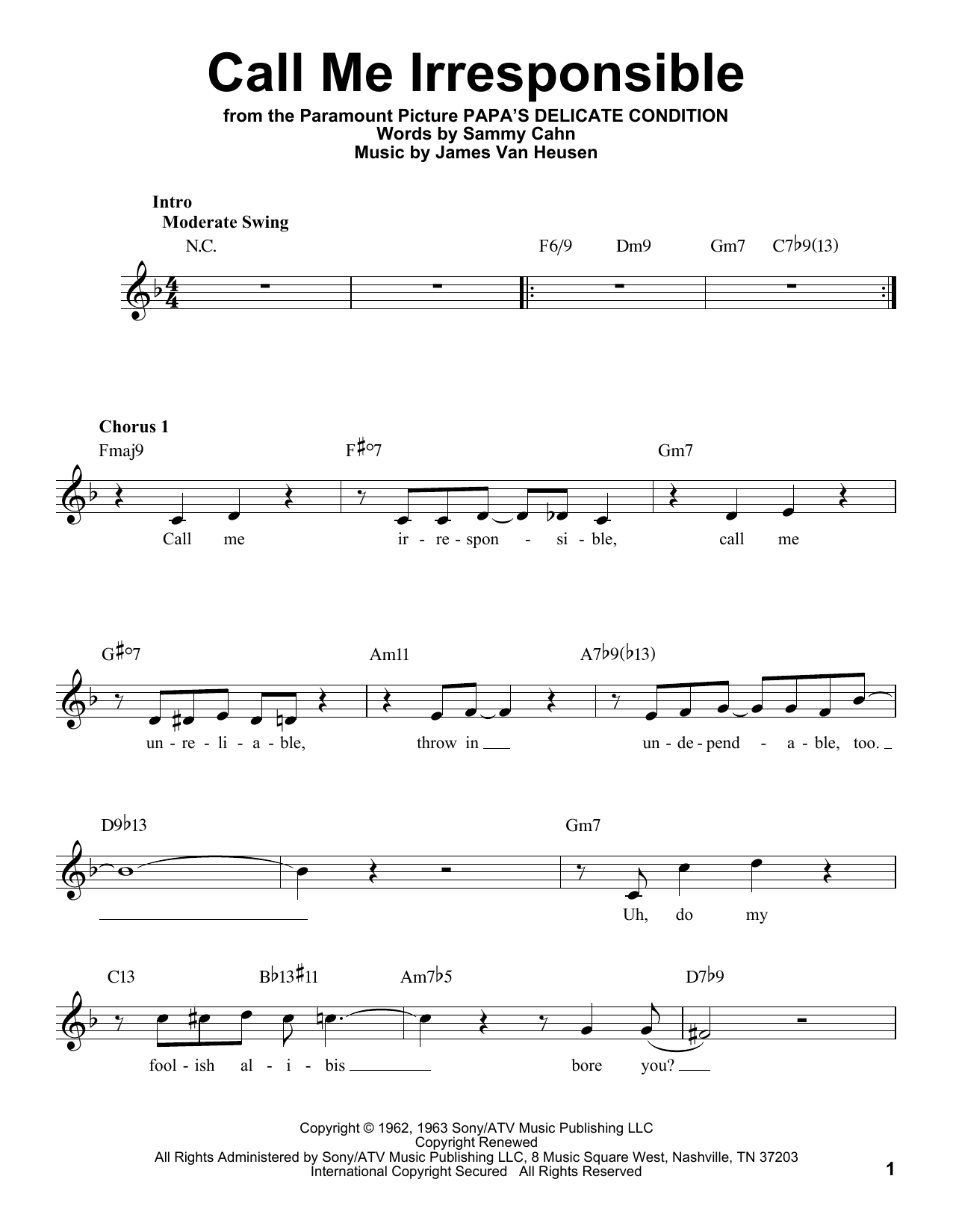 Download Michael Bublé Call Me Irresponsible Sheet Music