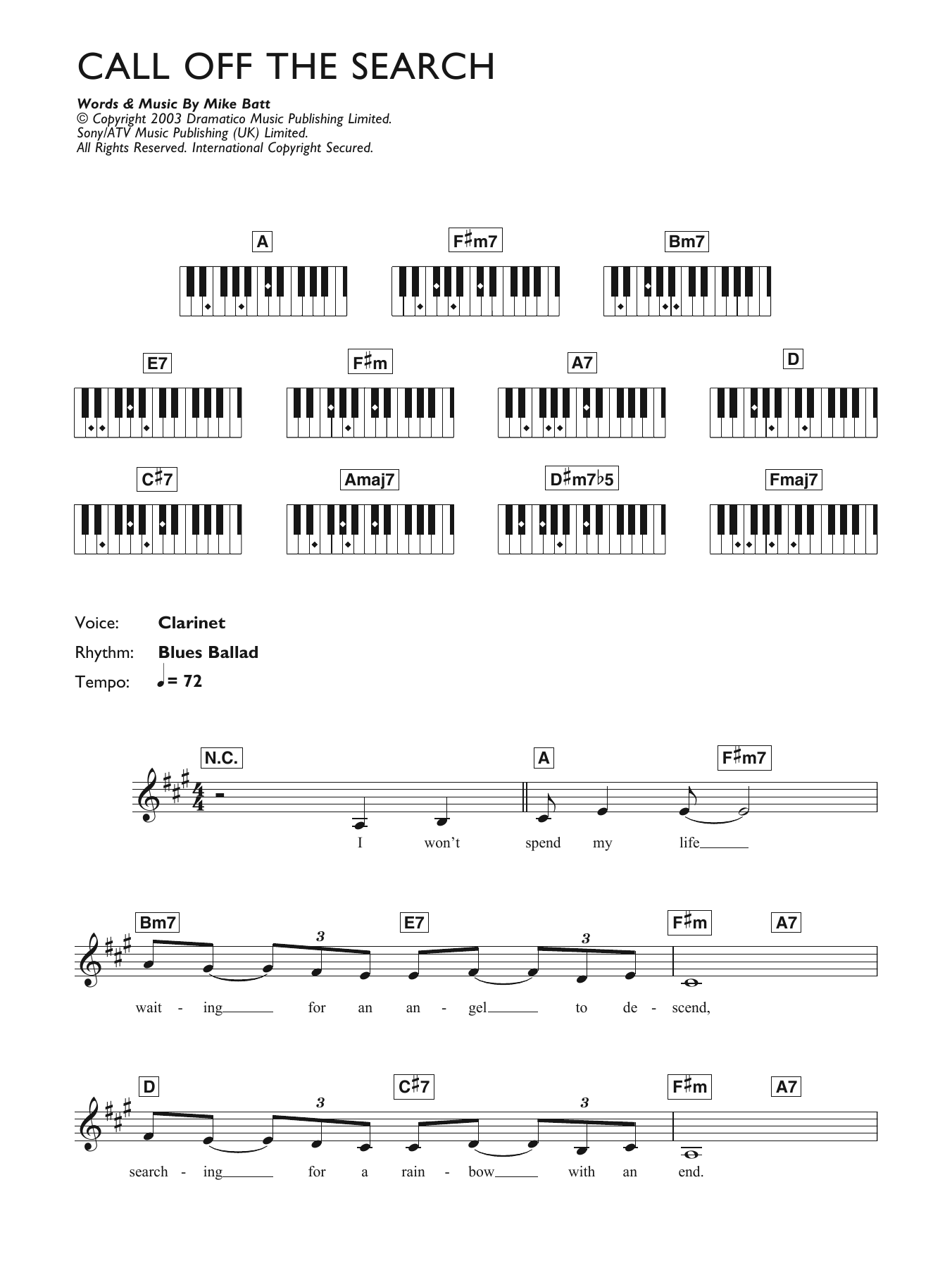 Download Katie Melua Call Off The Search Sheet Music