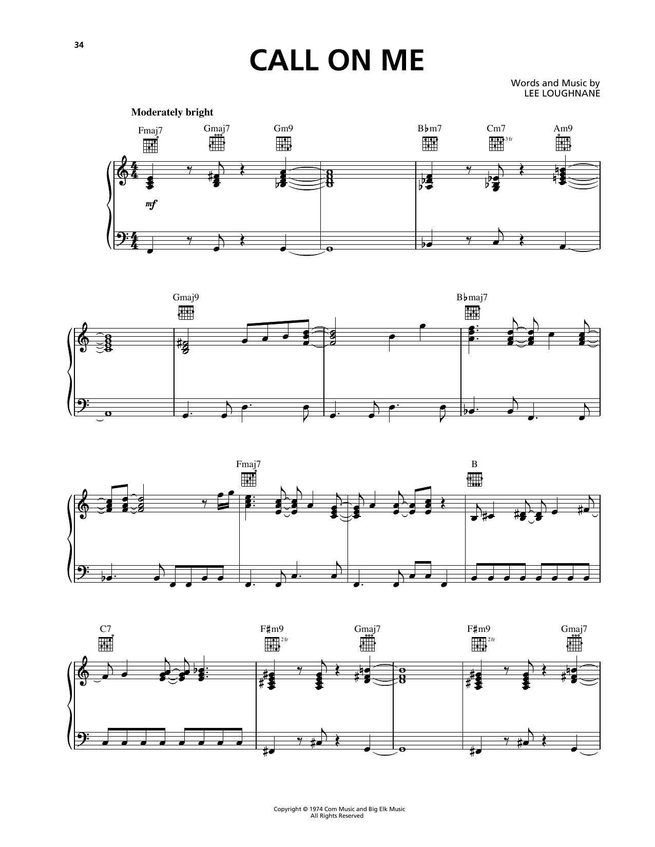 Download Chicago Call On Me Sheet Music