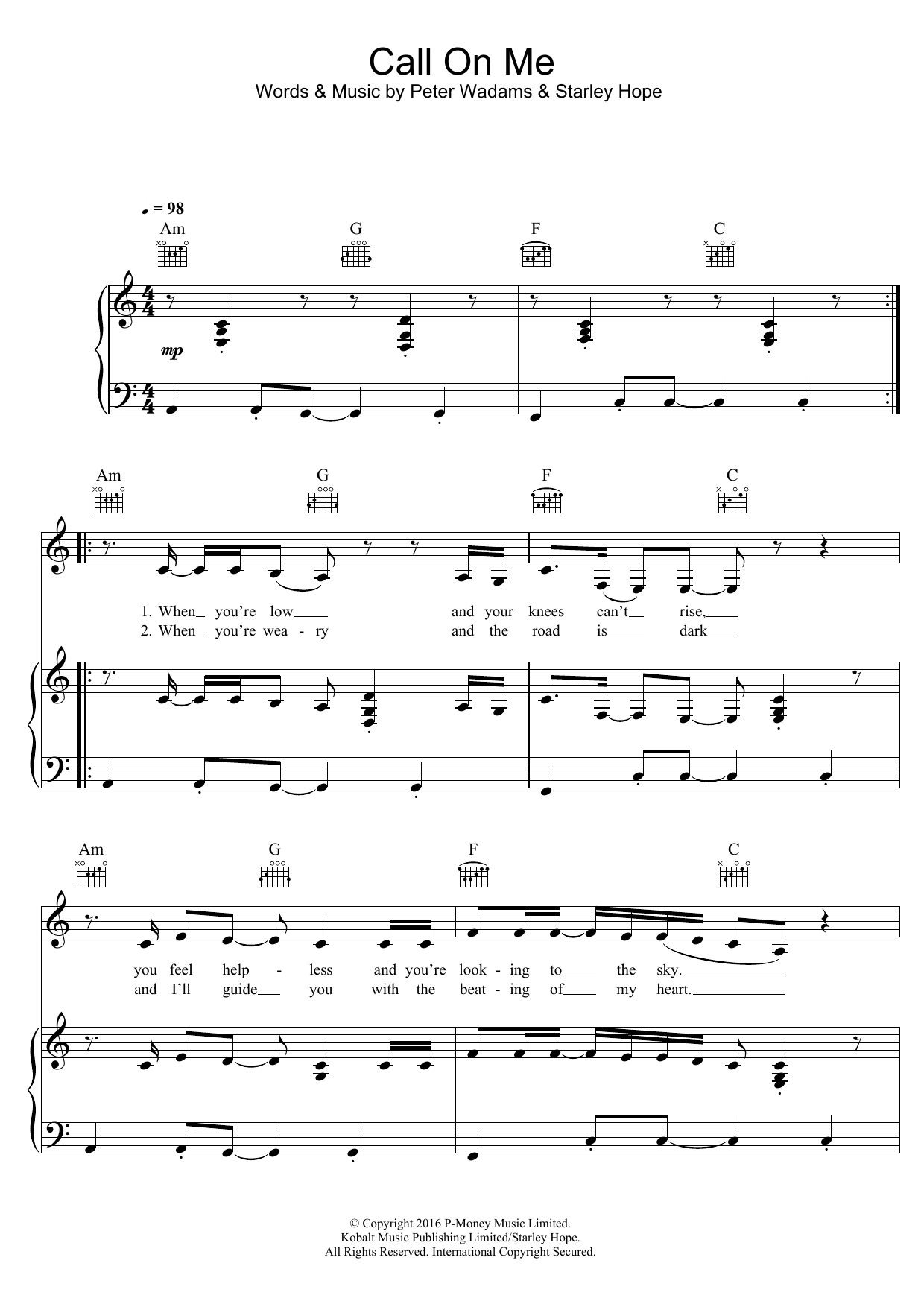 Download Starley Call On Me Sheet Music