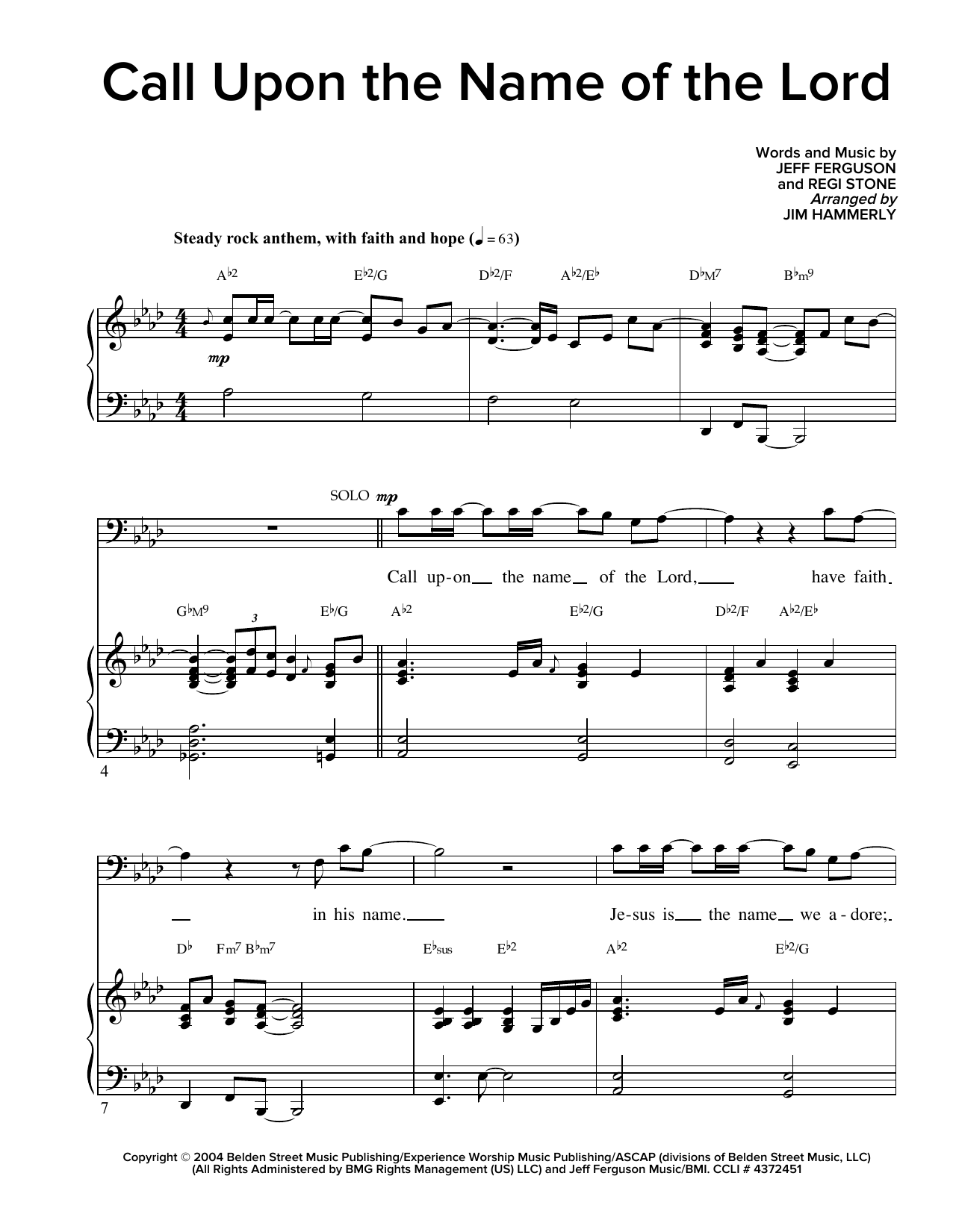 Download Regi Stone Call Upon The Name Of The Lord Sheet Music
