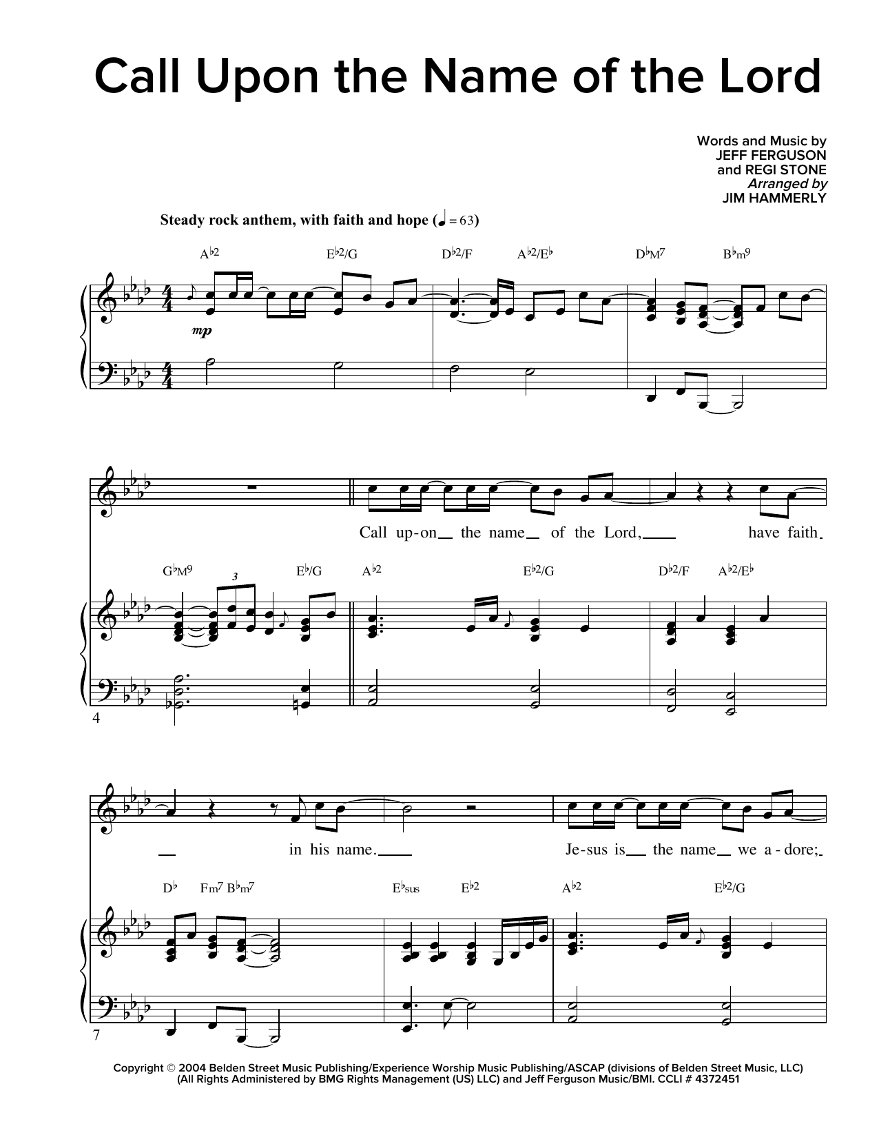 Download Regi Stone Call Upon The Name Of The Lord Sheet Music
