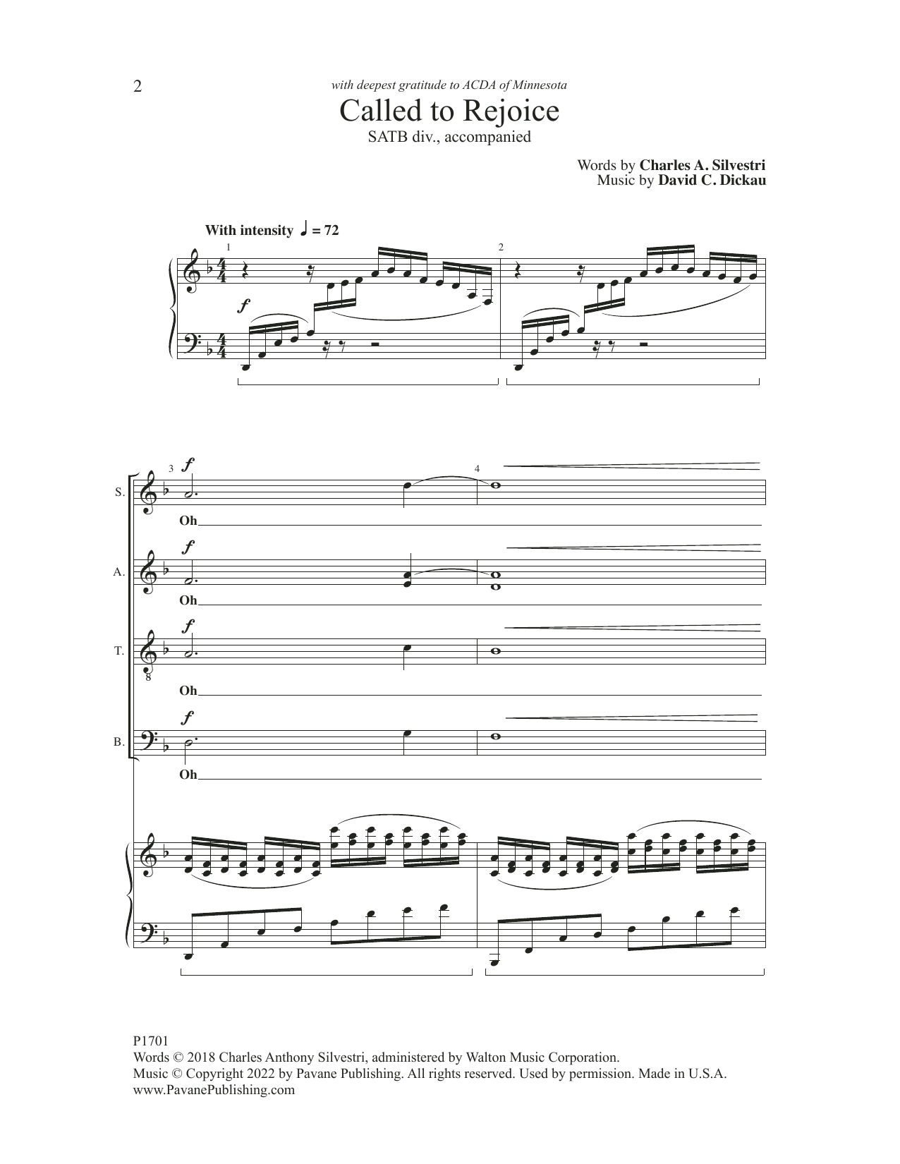 Download Charles A. Silvestri and David C. Di Called to Rejoice Sheet Music