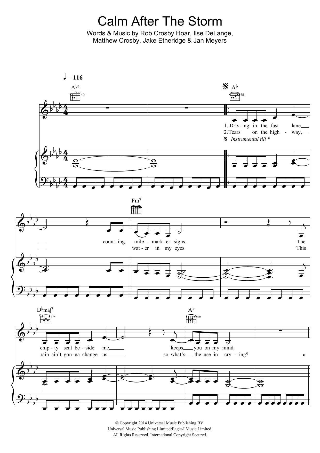 Download The Common Linnets Calm After The Storm Sheet Music