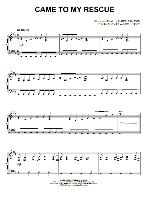 Download Hillsong United Came To My Rescue Sheet Music