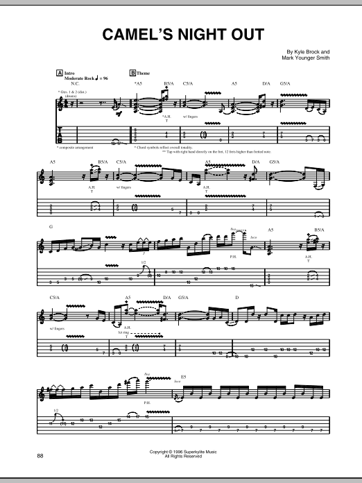 Download Eric Johnson Camel's Night Out Sheet Music