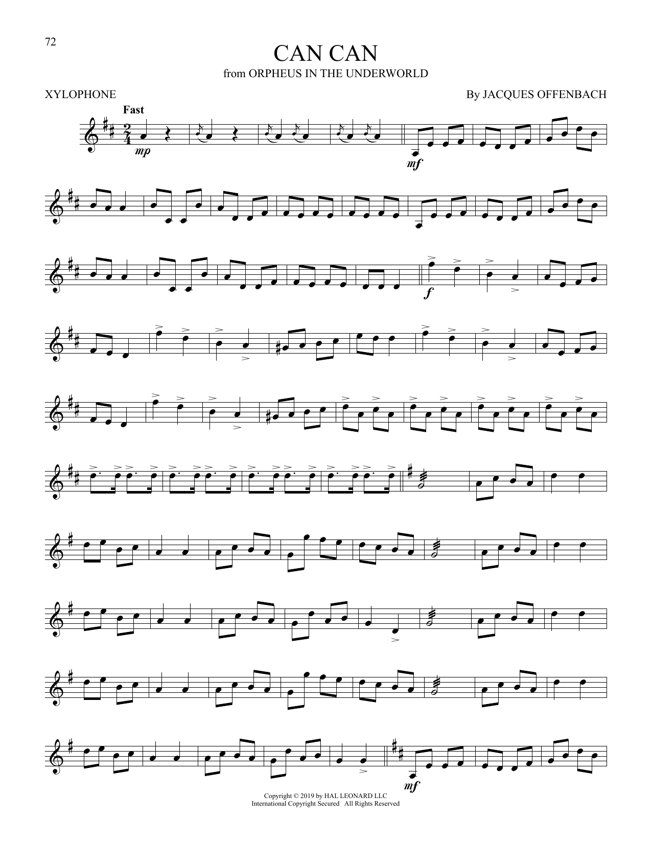 Download Jacques Offenbach Can Can Sheet Music