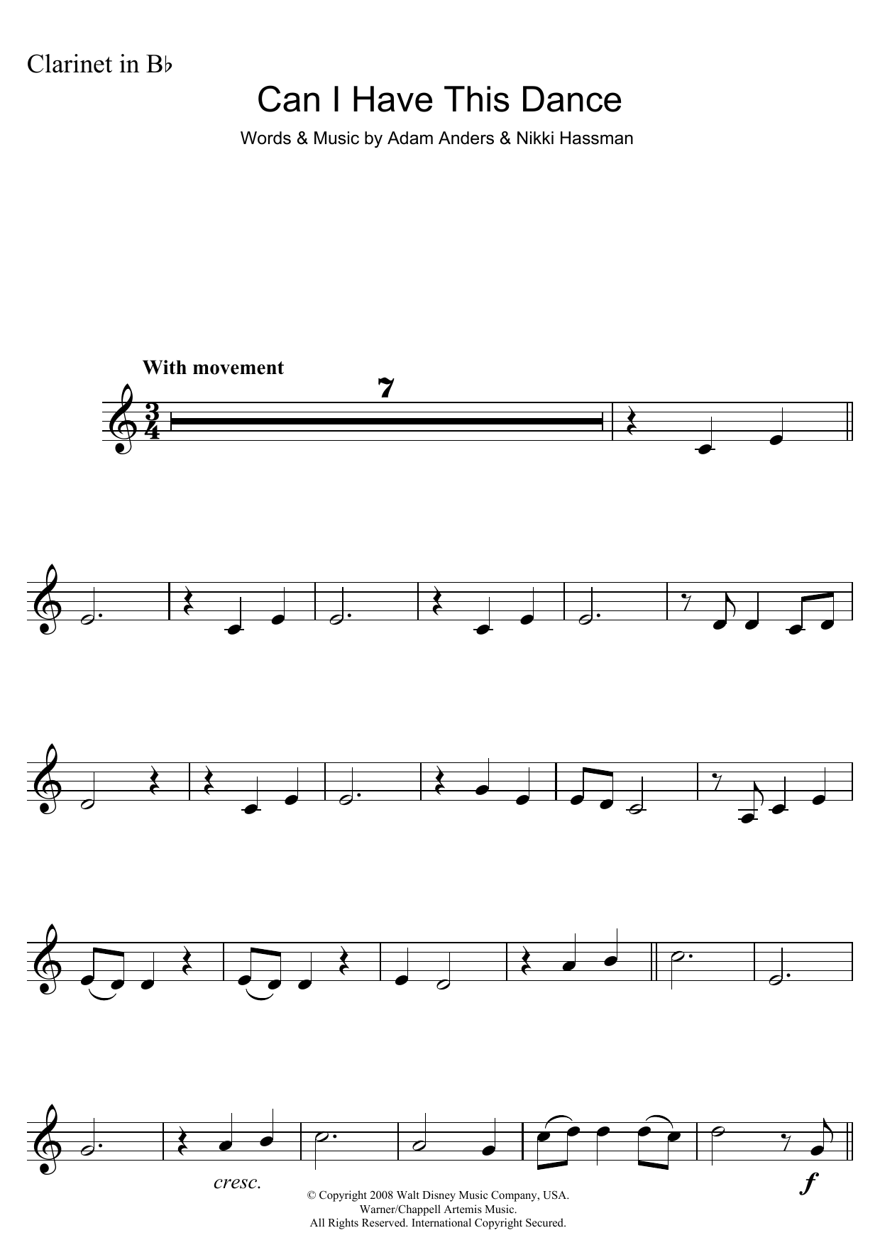 Download Vanessa Hudgens Can I Have This Dance (from High School Sheet Music