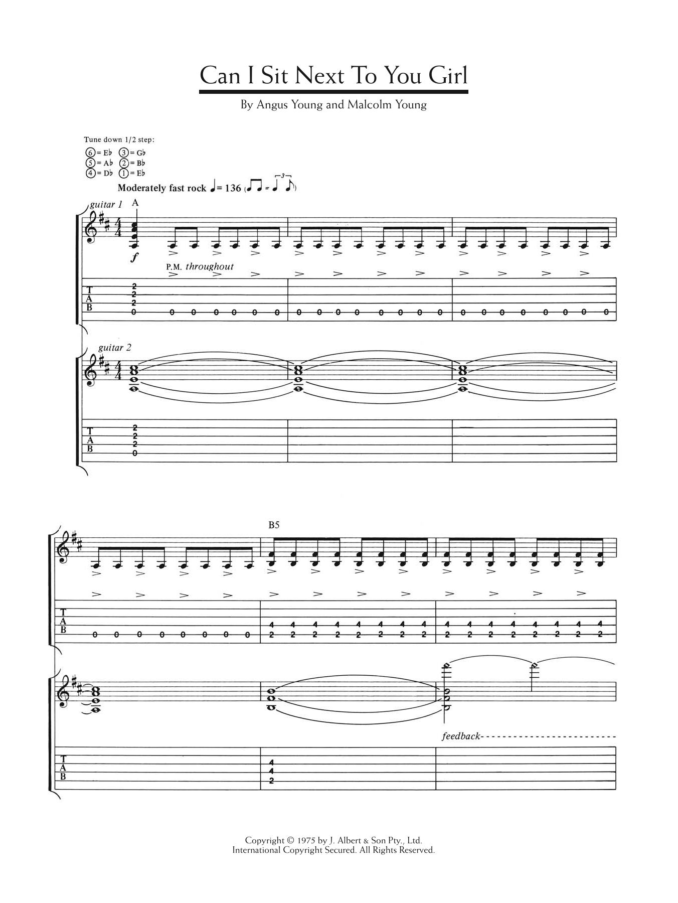 Download AC/DC Can I Sit Next To You Girl Sheet Music