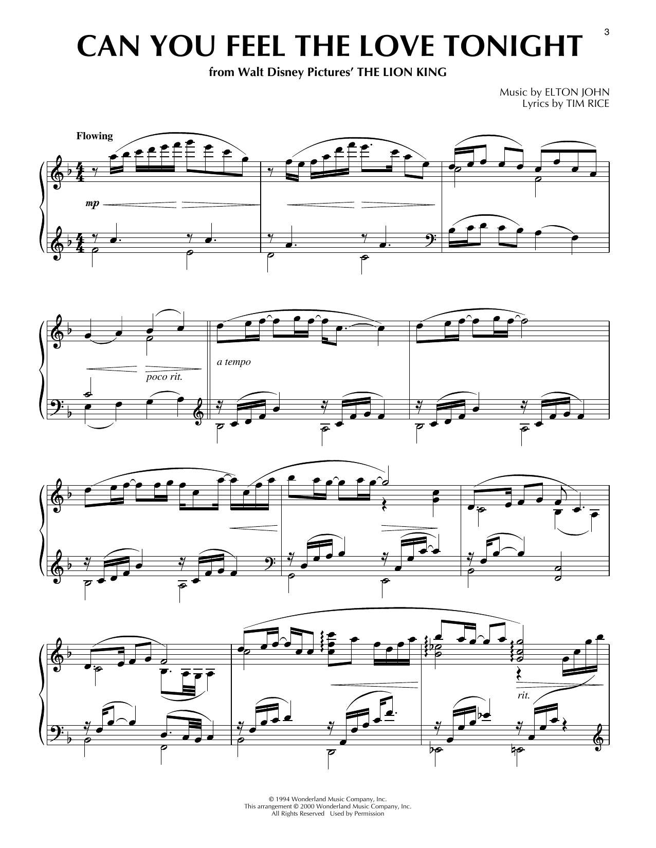 Download Elton John Can You Feel The Love Tonight (from The Sheet Music