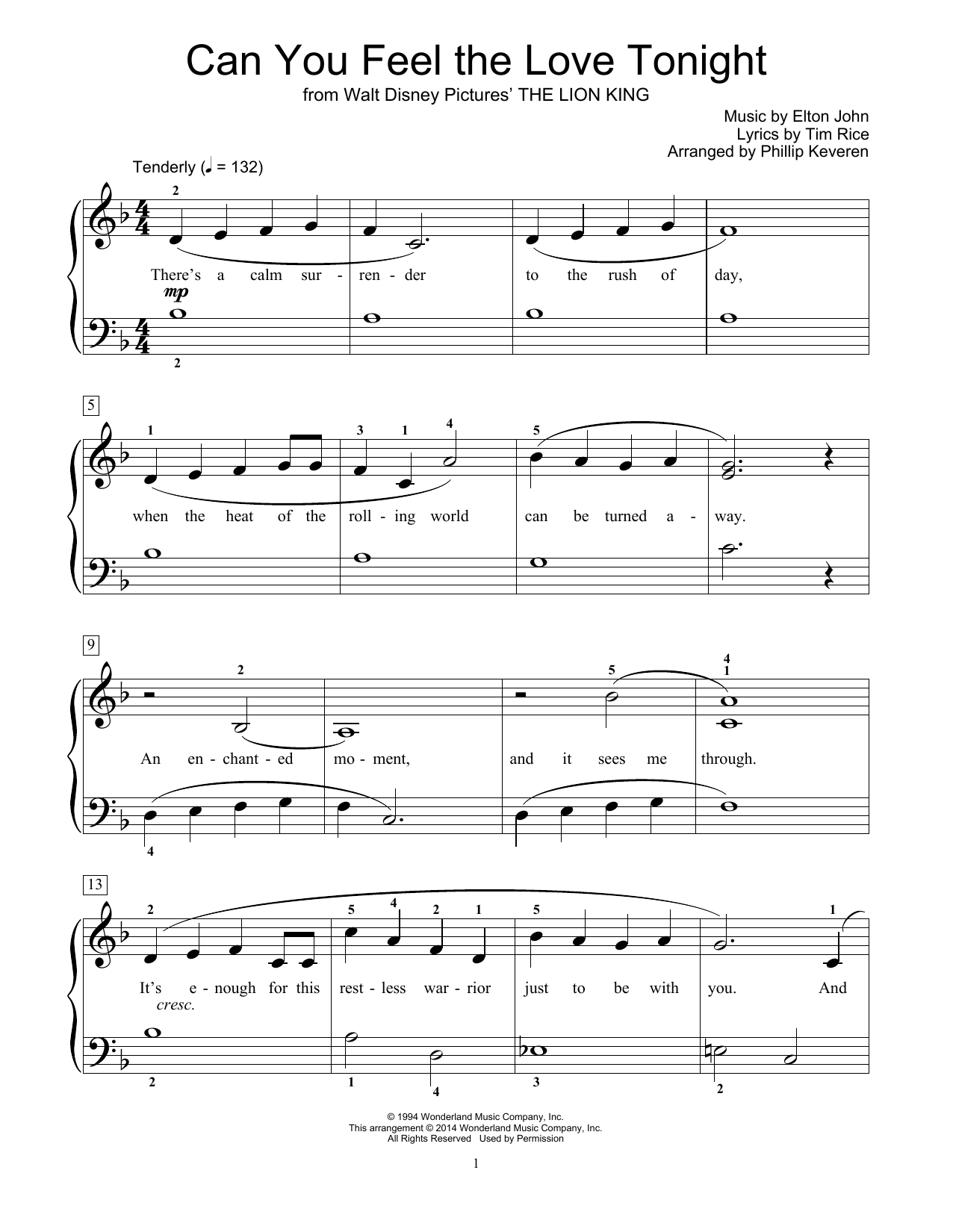 Download Phillip Keveren Can You Feel The Love Tonight (from The Sheet Music