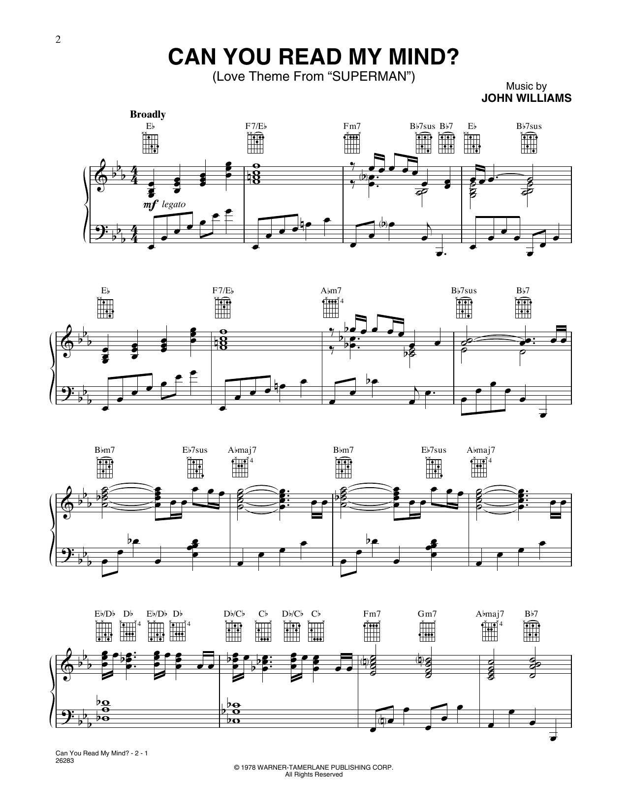 Download John Williams Can You Read My Mind? (Love Theme from Sheet Music
