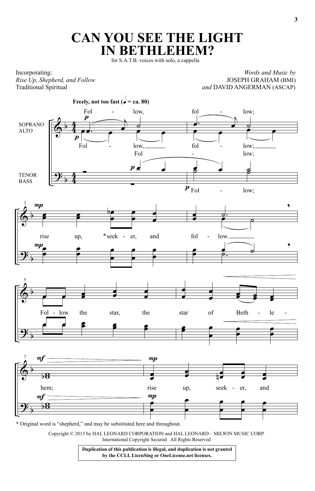 Download David Angerman Can You See The Light In Bethlehem? Sheet Music