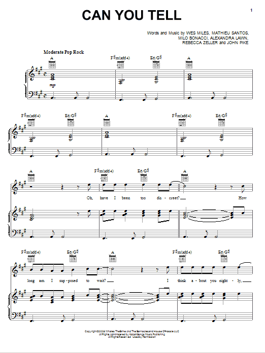 Download Ra Ra Riot Can You Tell Sheet Music