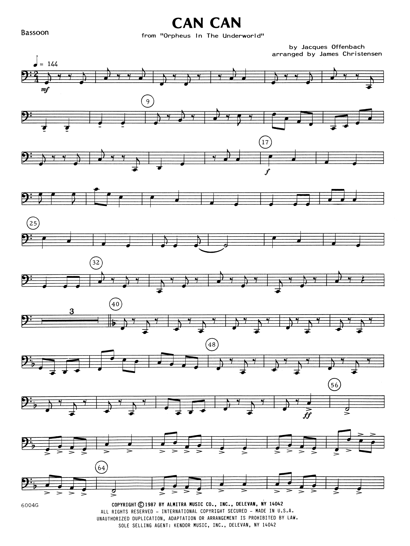 Download James Christensen Can Can - Bassoon Sheet Music