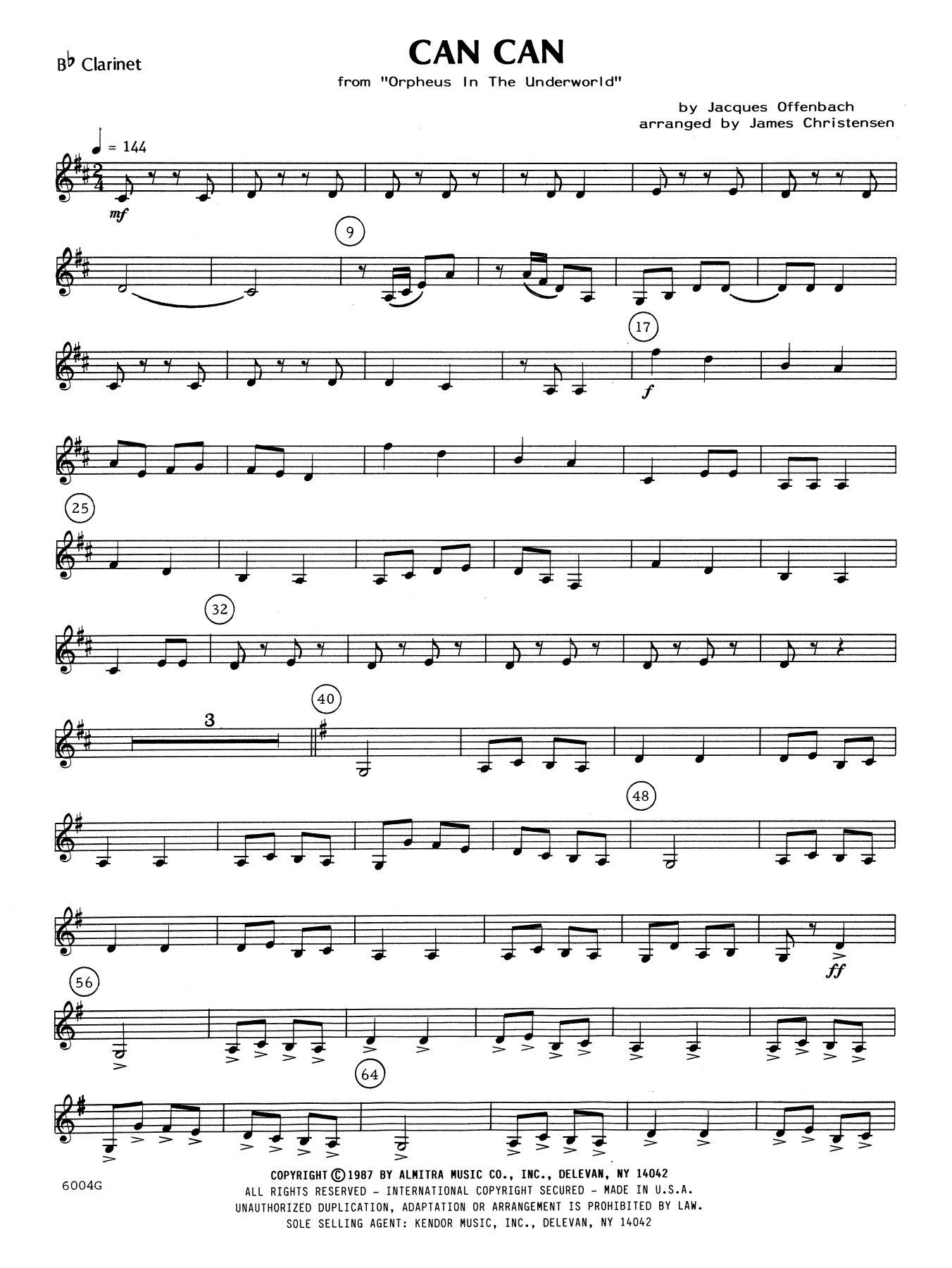 Download James Christensen Can Can - Bb Clarinet Sheet Music