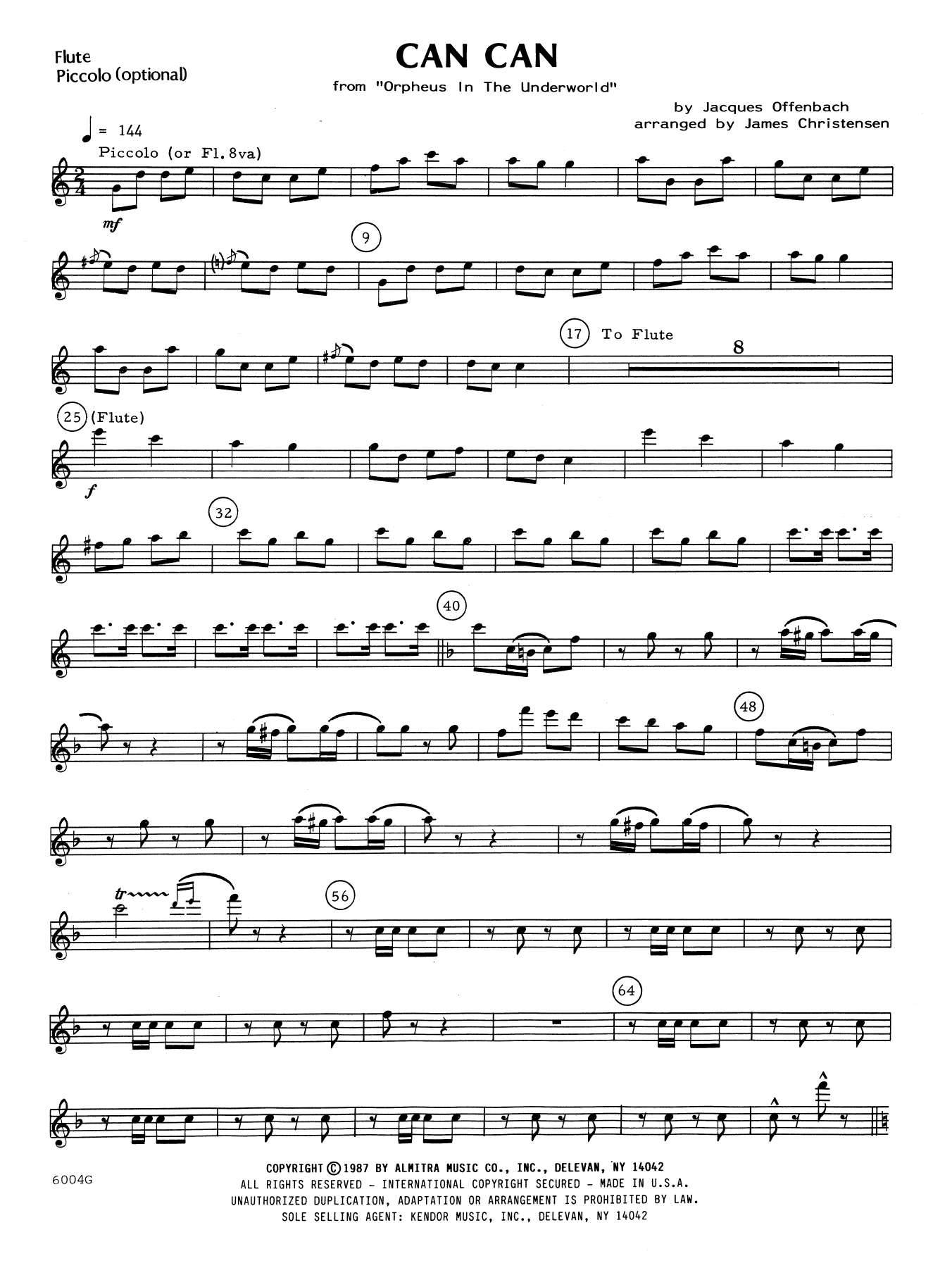 Download James Christensen Can Can - Flute Sheet Music