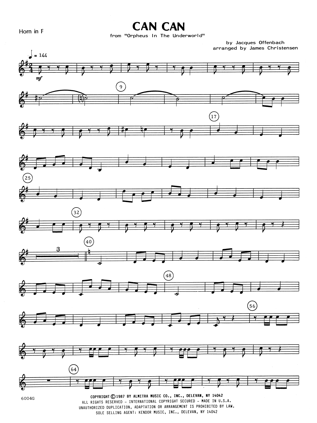 Download James Christensen Can Can - Horn in F Sheet Music