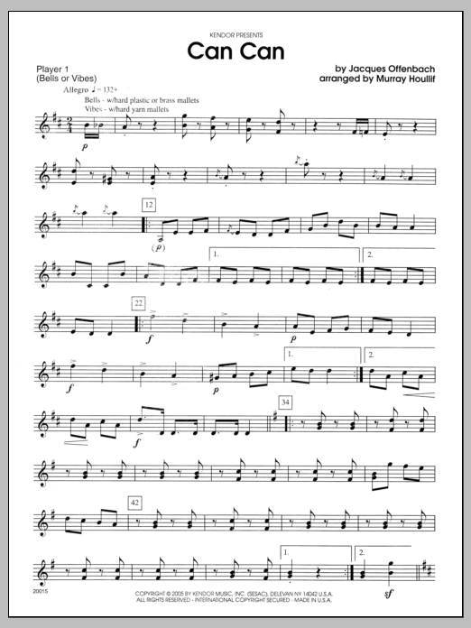 Download Houllif Can Can - Percussion 1 Sheet Music