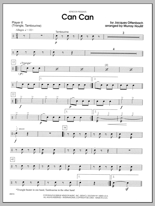 Download Houllif Can Can - Percussion 6 Sheet Music