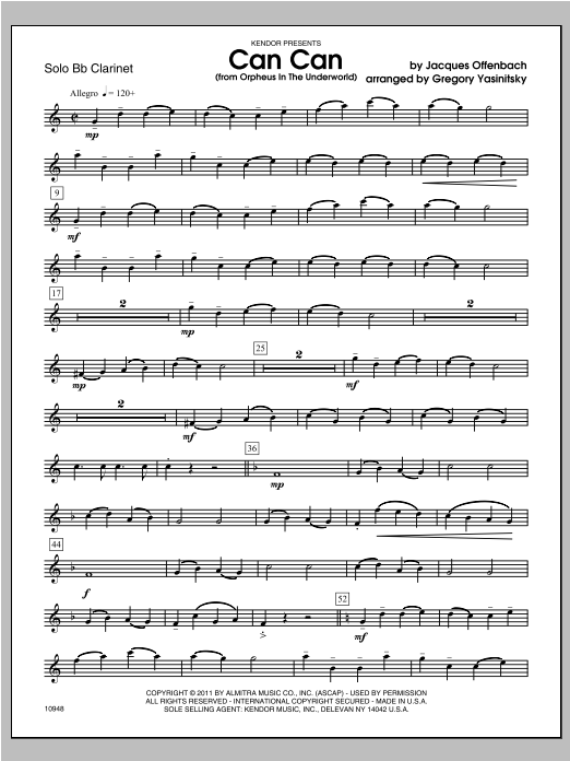 Download Yasinitsky Can Can (from Orpheus In The Underworld Sheet Music